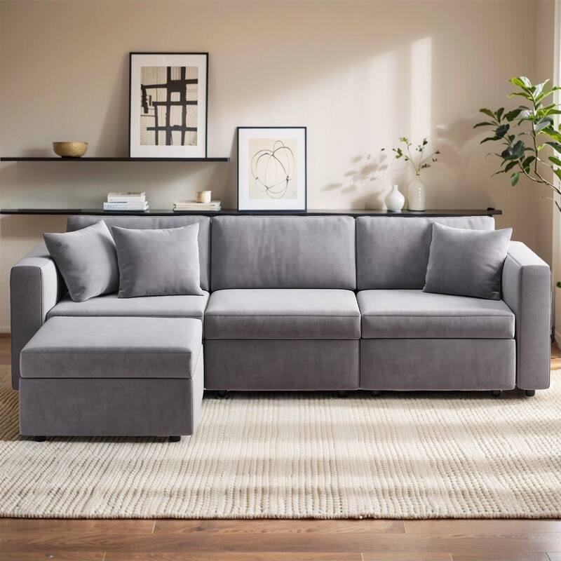 Pocassy Cloud Sofa Modular Sectional Couch with Seat Storage