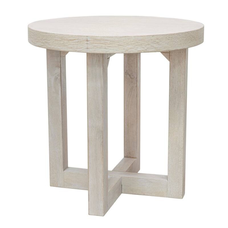 Christie Wood Round Side Table by East at Main - 22x22x22