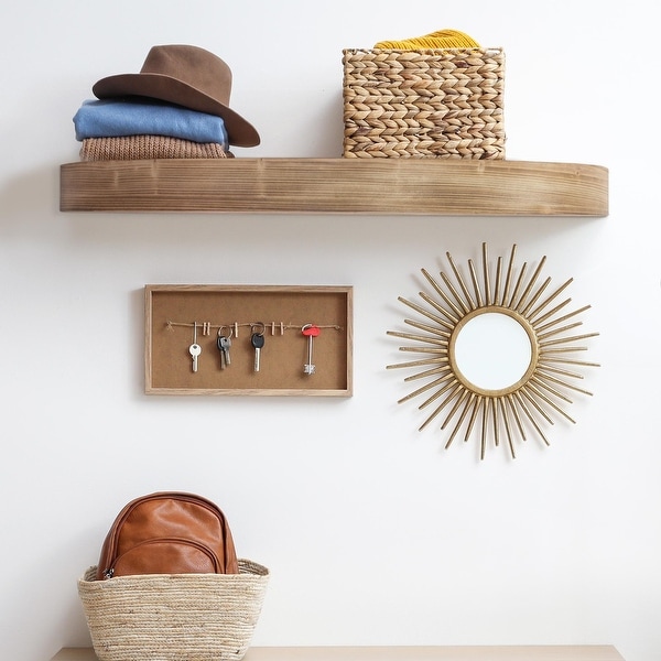 Large wood wall shelf deals