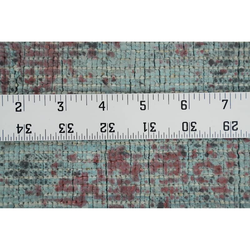 Hand Knotted Oriental Viscose Silk Carpet Modern Abstract Multi-Colored Abstract Area Rug - 9' 6'' X 6' 6''