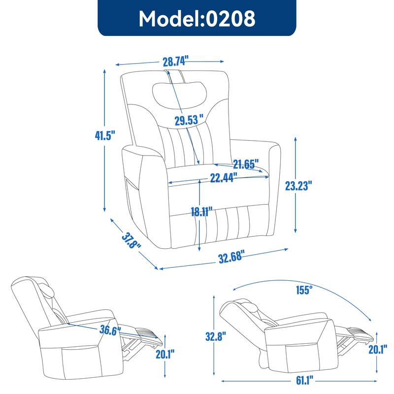 Beige Power Recliner with Swivel, Rocking Motion & Lumbar Pillow