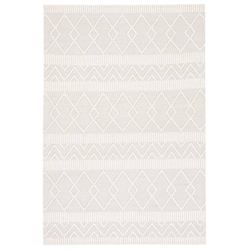 SAFAVIEH Handmade Marbella Nutan Boho Wool Rug - 6' Square - Ivory/Beige