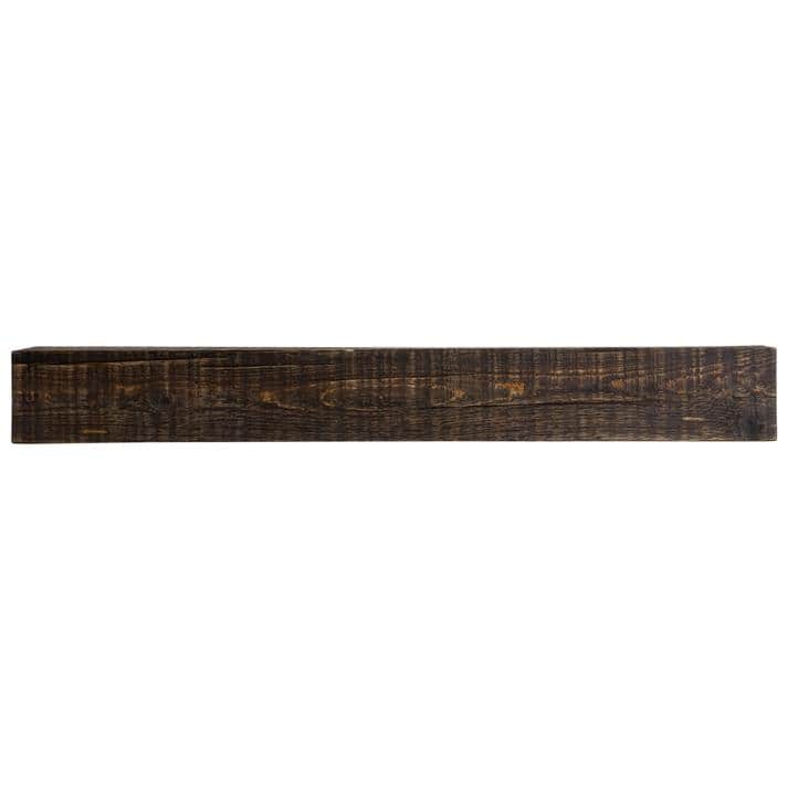 Solid Beam Wood Mantel Shelf - 48 - Dark Chocolate