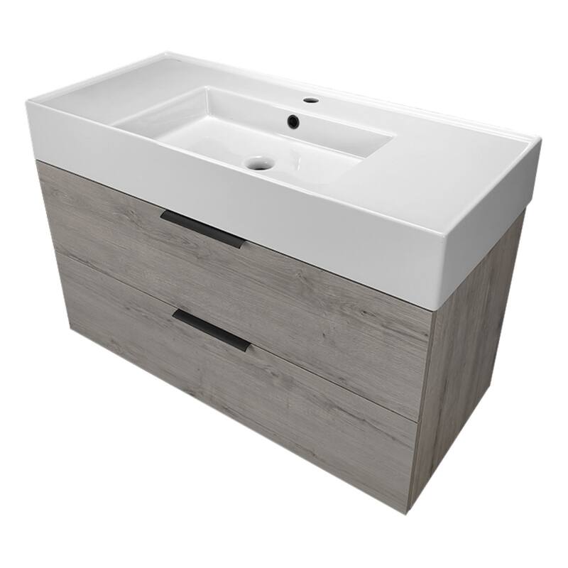 Nameeks Derin-4018-W Derin 40" Wall Mounted Single Basin Vanity Set