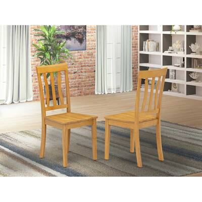 Antique Dining Chair Wood Seat Buttermilk Cherry Finish Kitchen Accent Chair