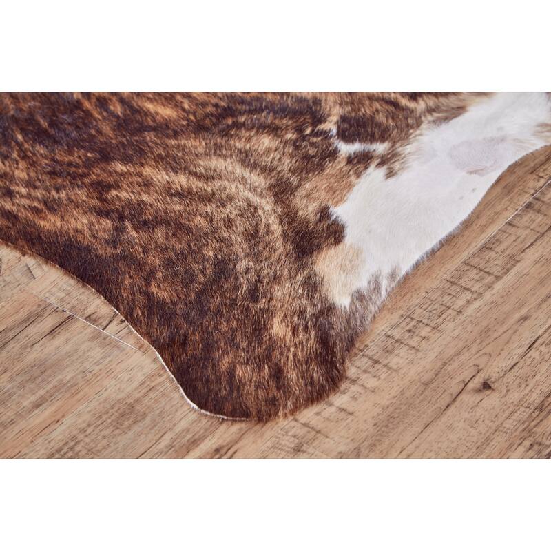 Oakdale Premium On-Hair Cowhide, Brindle Dark Brown, Small