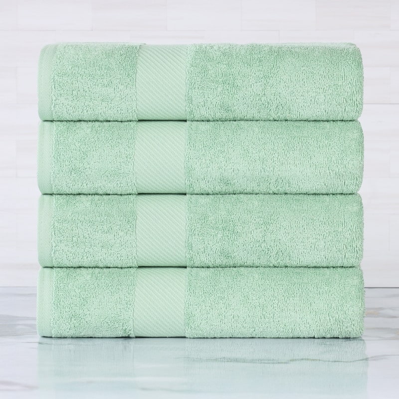 Superior Luxury Solid Highly Absorbent Egyptian Cotton Bath Towel - (Set of 4) - Sea Foam
