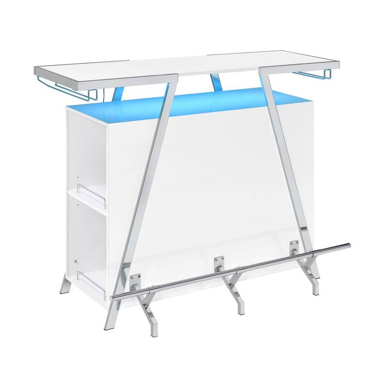 Katia White High Gloss Wine Cabinet with LED