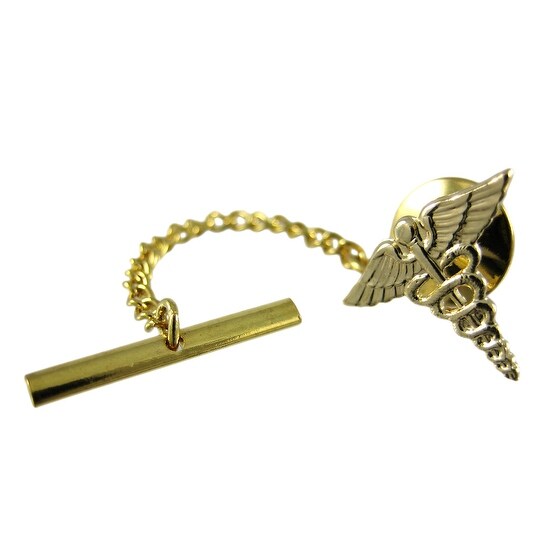 Shop Gold Plated Caduceus Tie Tack Pin Medical Emt On Sale Free