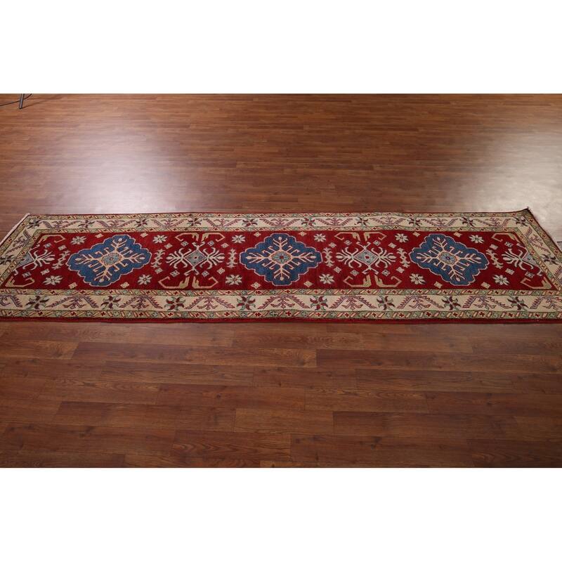 Kazak Oriental Runner Rug Handmade Wool Carpet - 2'8" x 10'0"