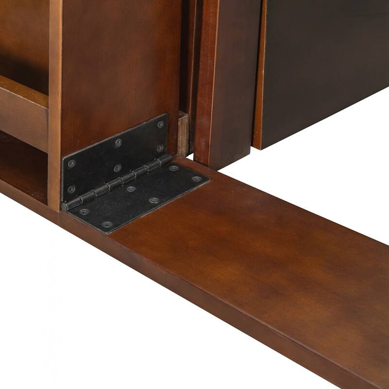 Queen Size Daybed with Removable Desk, Storage Drawers & Hydraulic Side Table