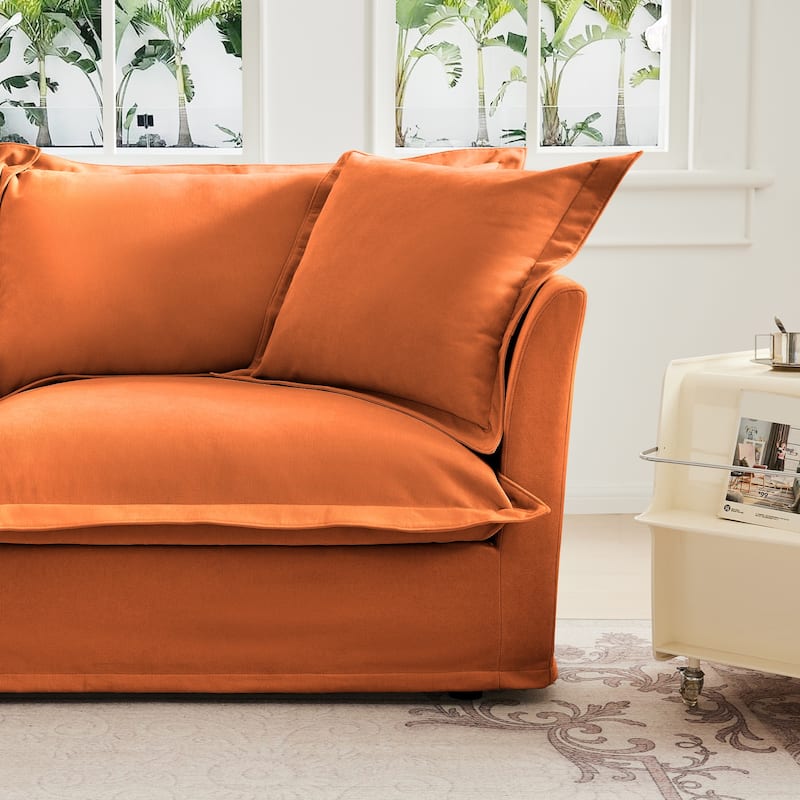 120" Chenille 4-Seater Sofa, Multiple Pillows for Living Room and Bedroom