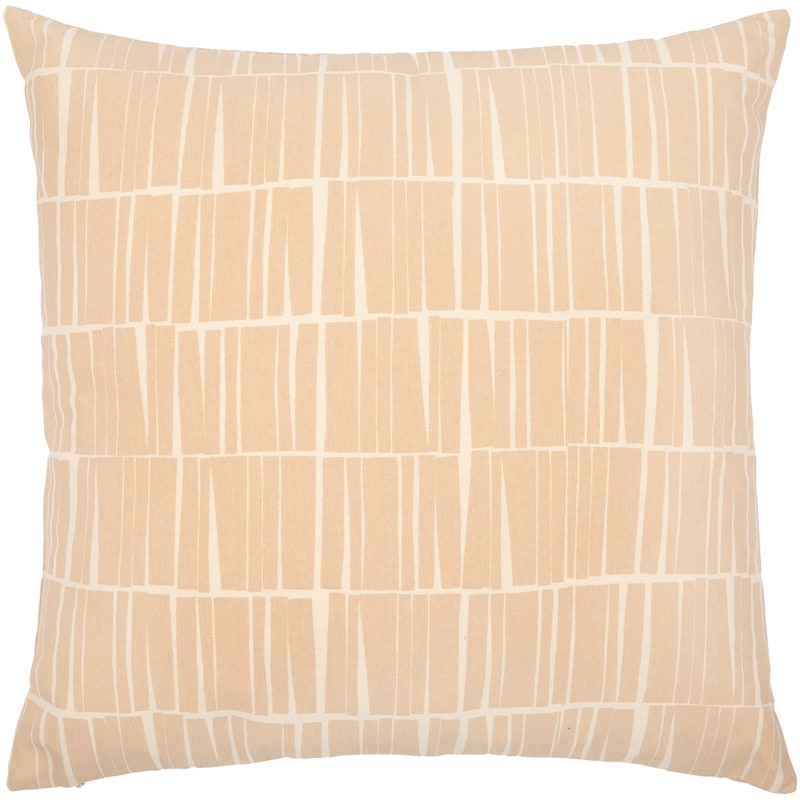 Artistic Weavers Ilayda Abstract Stripe Modern Throw Pillow - 18"H x 18"W - Cover Only - Beige