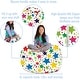 preview thumbnail 121 of 187, Kids Bean Bag Chair Cover Stuffed Animal Storage or Toy Organizer 48 Inch Extra Large - Canvas Stars Bright Multi-colored