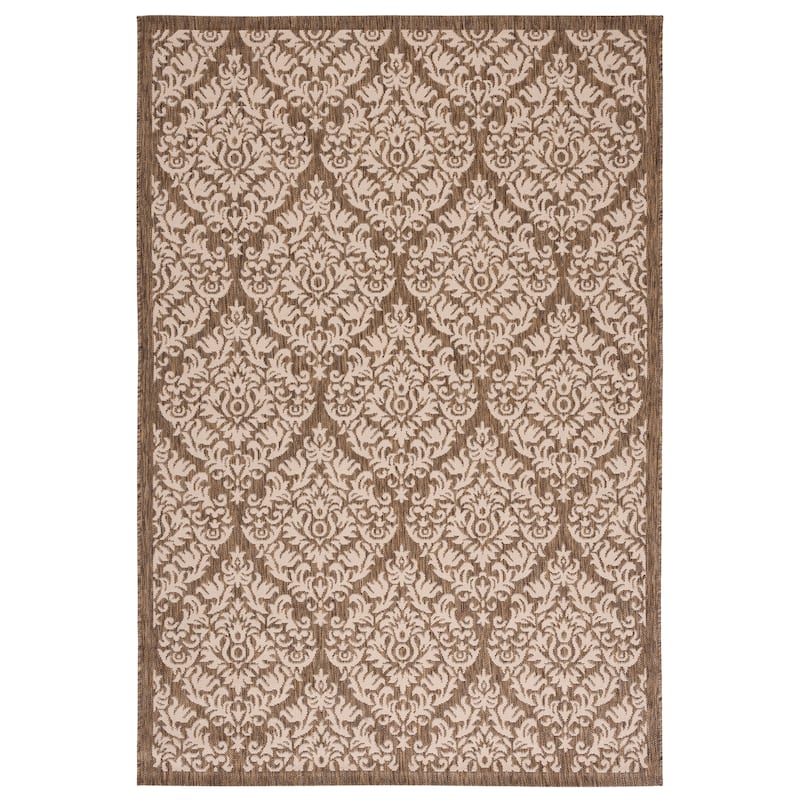 SAFAVIEH Courtyard Woong Indoor/Outdoor Rug - 5'3" x 7'7" - Brown/Beige