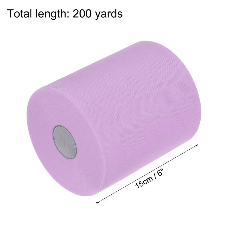 Tulle Rolls Fabric Spools 6" for Decoration Wrapping Wedding DIY Craft - Light Purple - 200 Yard