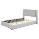 preview thumbnail 34 of 49, Contemporary Full Size PU Upholstered Platform Bed with Wooden Frame and Slat Support