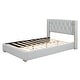 preview thumbnail 20 of 49, Upholstered Full Size Platform Bed with PU Leather and Wooden Slats