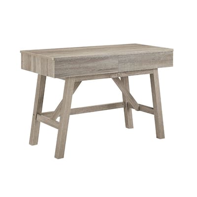 Modern Desk with Drawers - Sleek Office Workstation, Gray Finish, 47 Inch