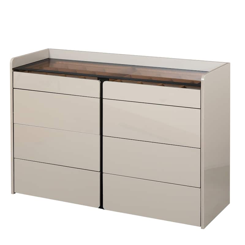 Modern Dresser Cabinet with Jewelry Storage and 6 Drawers