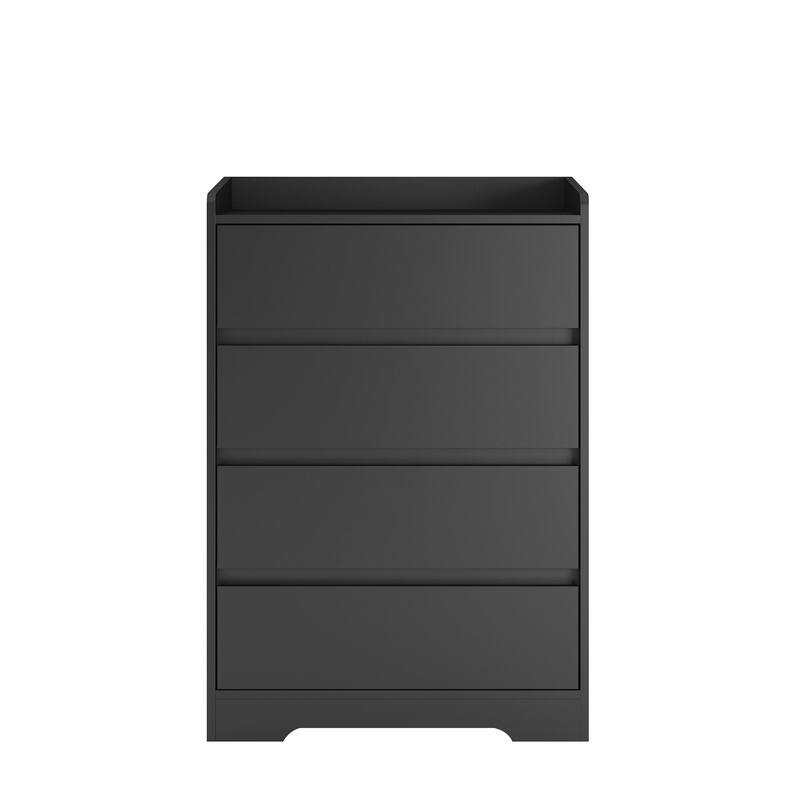 4-Drawer Dresser, Handle-Free Chest of Drawers, 100% Waterproof Wooden Cabinet with Sturdy Frame