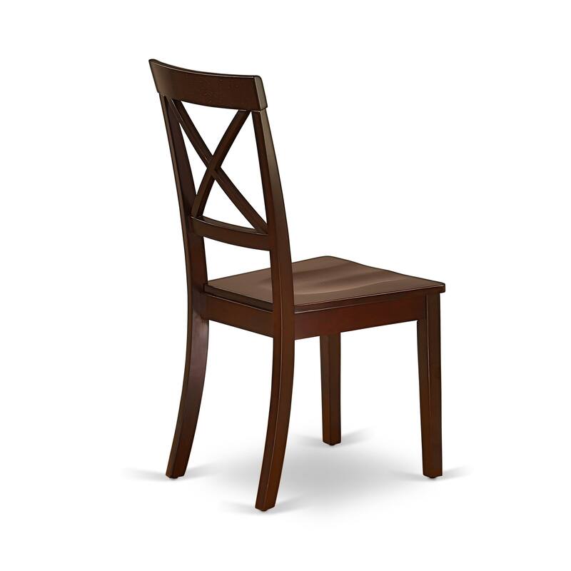 East West Furniture Modern Dining Table Set- a Round Wooden Table and Dining Room Chairs, Mahogany (Pieces Options)