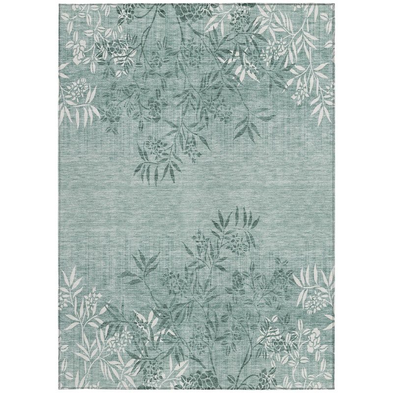 HomeRoots Floral Transitional Rectangle Outdoor Rug