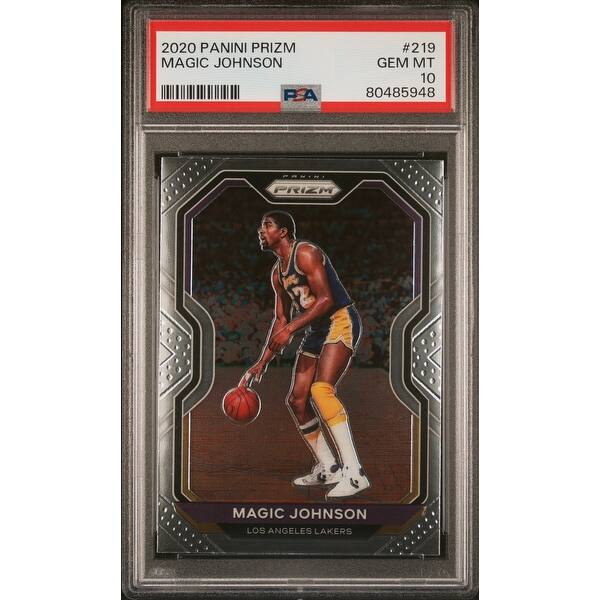 Magic Johnson 2020 Panini Prizm Basketball Card #219 Graded PSA 10 - Black  - 8'6" x 11'6" - Bed Bath & Beyond - 40997703