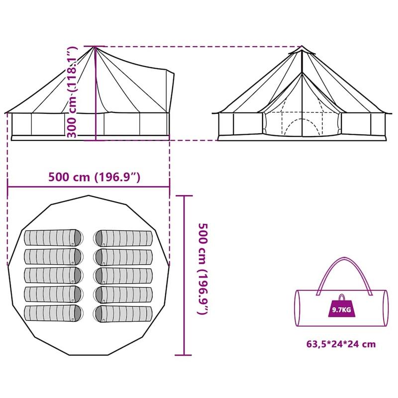 vidaXL Family Tent Tipi Blue Waterproof