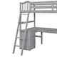 preview thumbnail 11 of 13, Minimalist Design Twin Size Loft Bed with Stable Ladder,Shelves and Desk Under-Bed,Solid Wood Bed with Cabinet