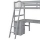 preview thumbnail 12 of 14, Twin size Loft Bed with Drawers, Cabinet, Shelves and Desk, Grey