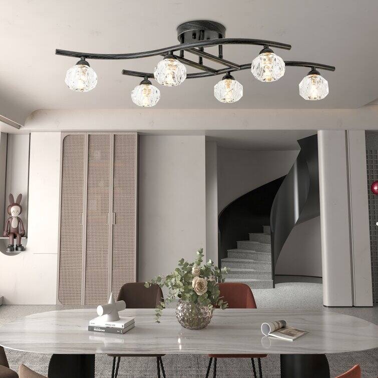 Maxax 6 - Light 29.1'' Sputnik Geometric Semi Flush Mount