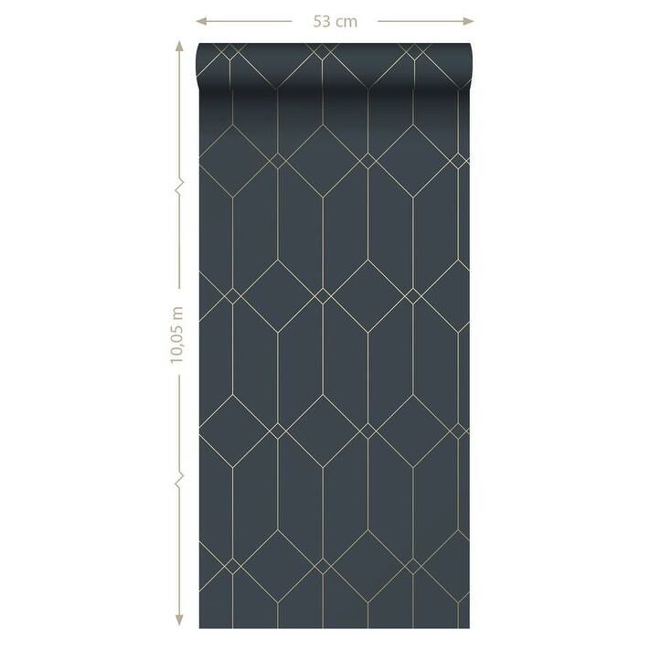 ESTA Home Trilliant Dark Blue Art Deco Motif Wallpaper
