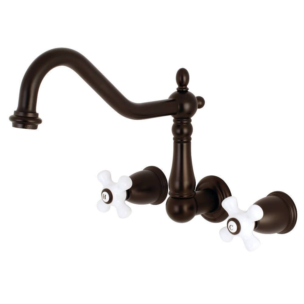 Kingston Brass Heritage 1.2 GPM Wall Mounted Bathroom Faucet with