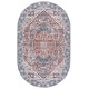 preview thumbnail 27 of 45, SAFAVIEH Arizona Ingund Machine Washable Slip Resistant Vintage Oriental Rug 5' x 8' Oval - Red/Navy - Oval
