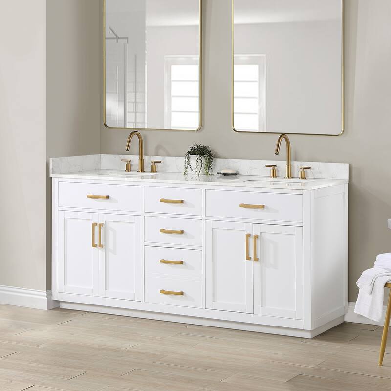 Altair Gavino Bath Vanity with Grain White Composite Stone Top, no Mirror