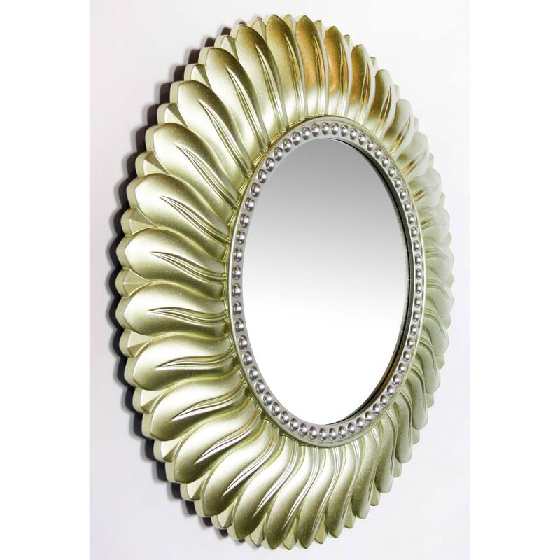 Marseille 22 inch Decorative Round Traditional Wall Mirror - Gold - 21.5 x 2 x 21.5
