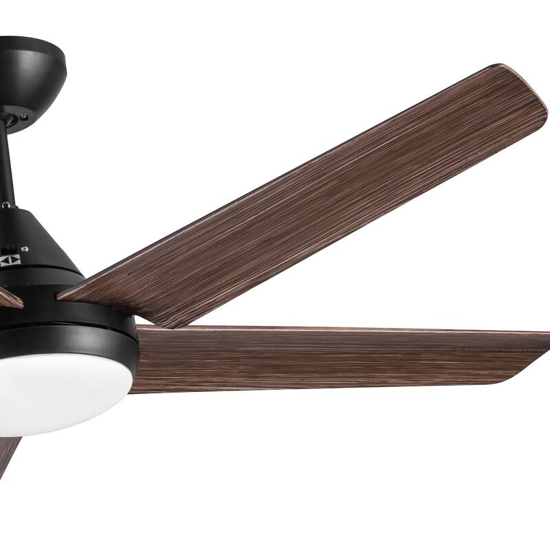 48 in. Integrated LED Indoor Brown Farmhouse Ceiling Fan with Light Kit and Remote Control - 48 INCHES