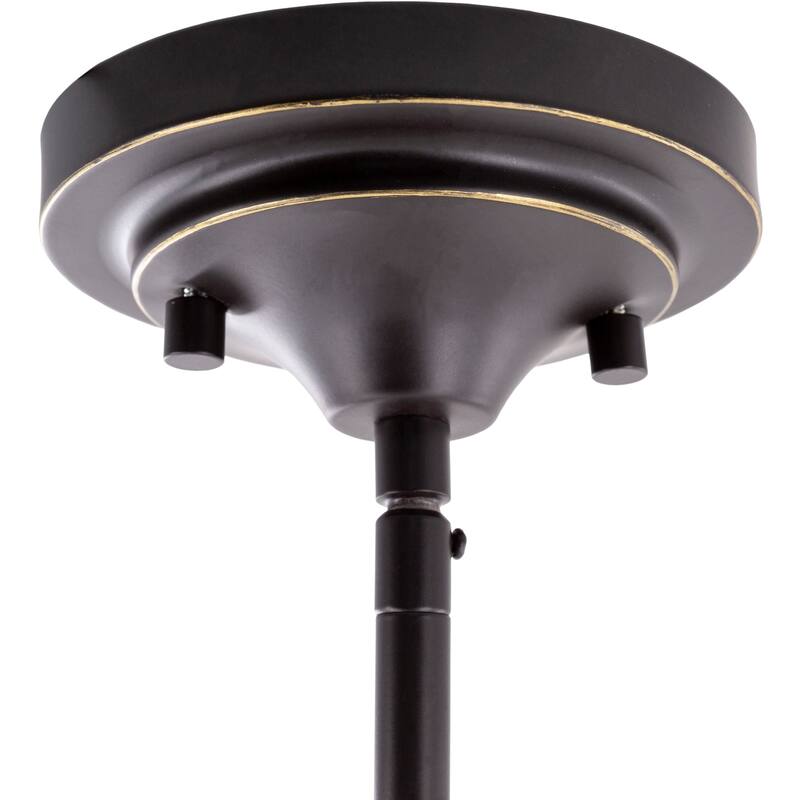 Lionel Amber Glass 1-light Hanging Pendant - 8.75"H x 7.875"W x 7.875"D