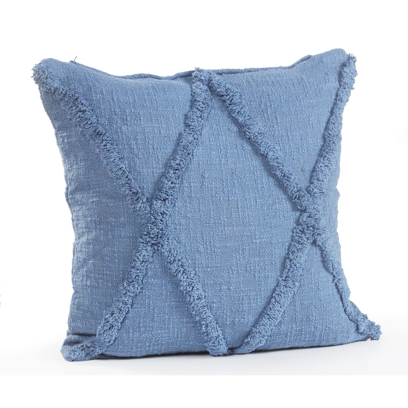 Solid Decorative Diamond Tufted Cotton Throw Pillow