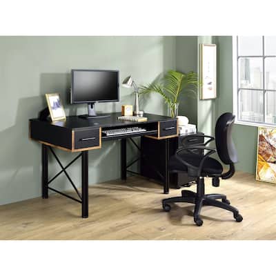 Settea Black Finish Computer Desk