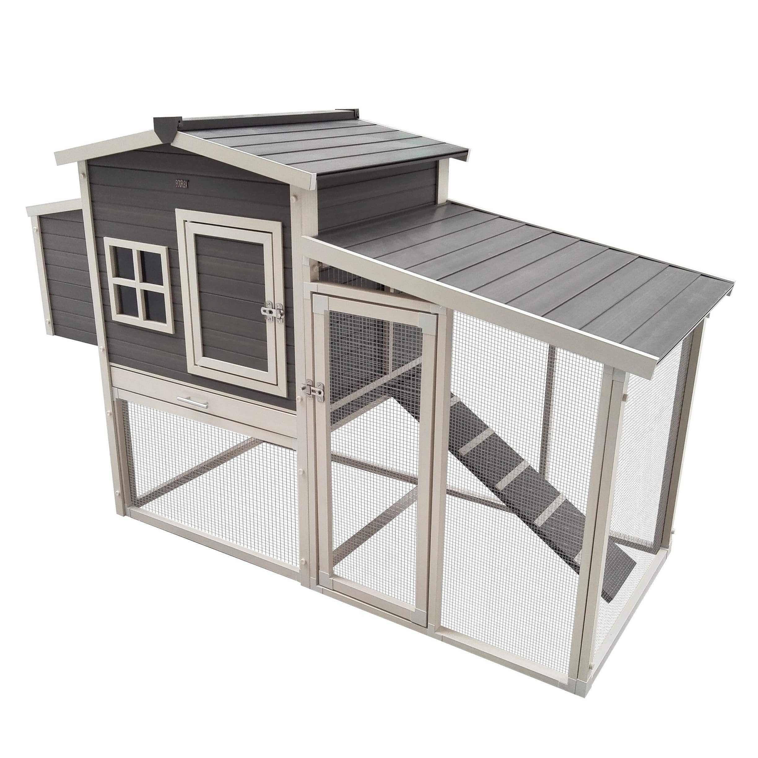 ECOFLEX® Hampton Weather Resistant Chicken Coop Barn and Pen in Grey