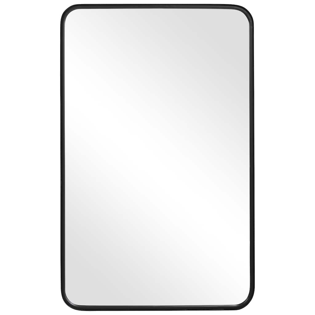 Copper Grove Satin Black Slim Framed Metal Wall Mirror