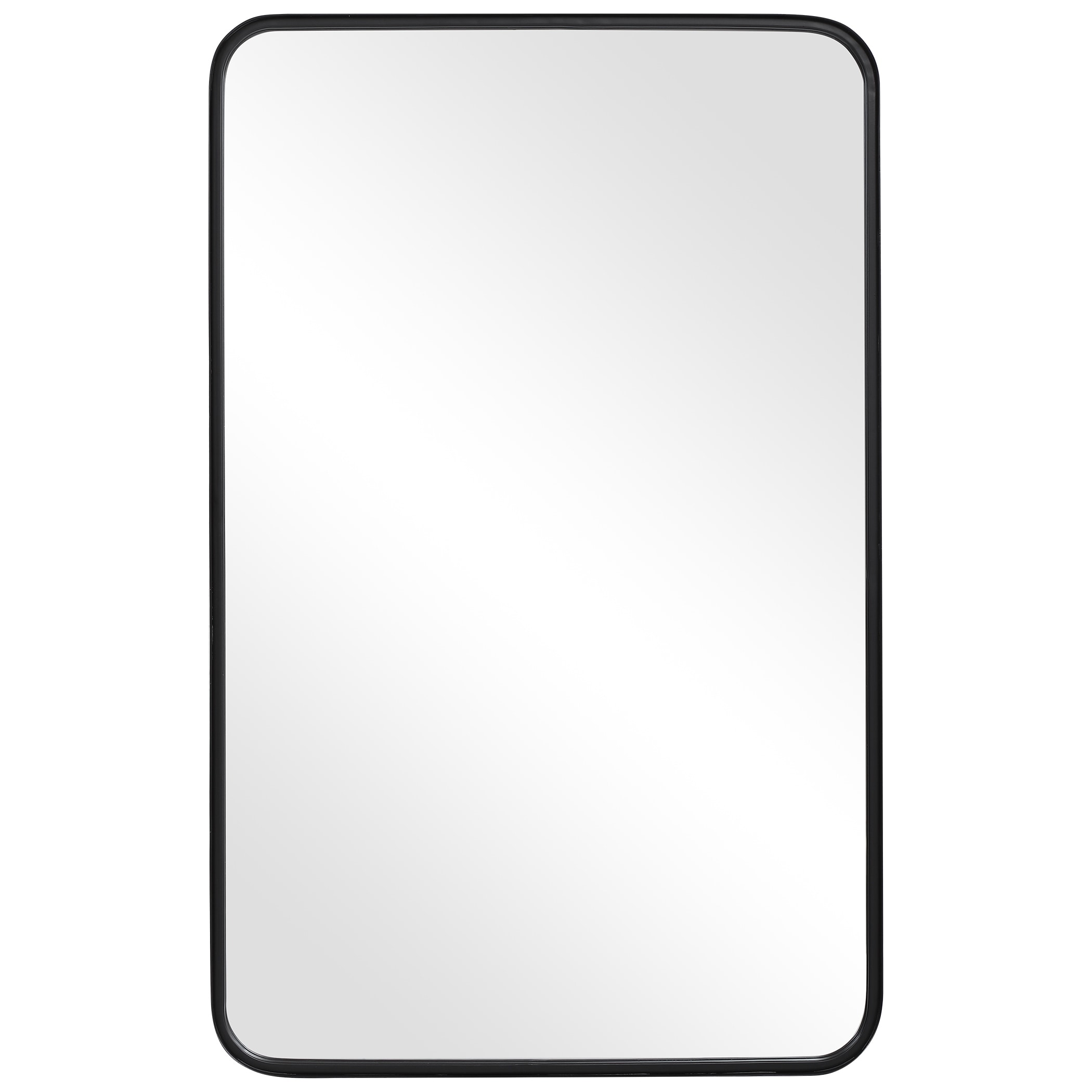 Copper Grove Satin Black Slim Framed Metal Wall Mirror