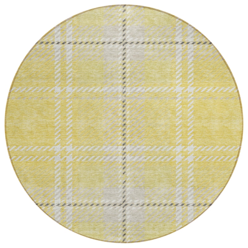 HomeRoots Plaid Transitional Rectangle Outdoor Rug