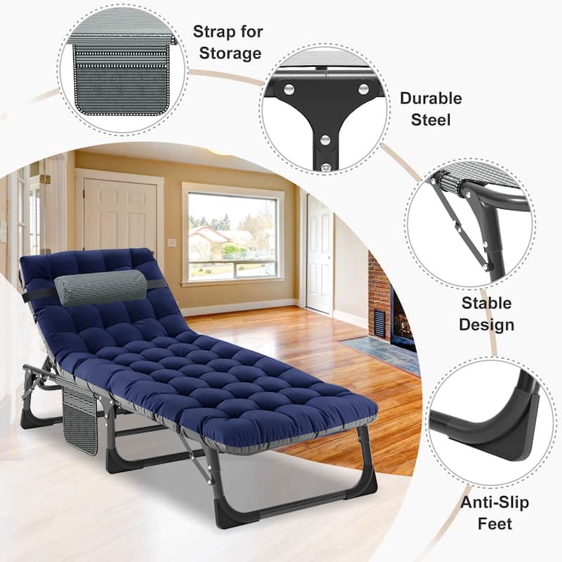 DoCred Upgraded Thicked Folding Camping Cot with Mattress