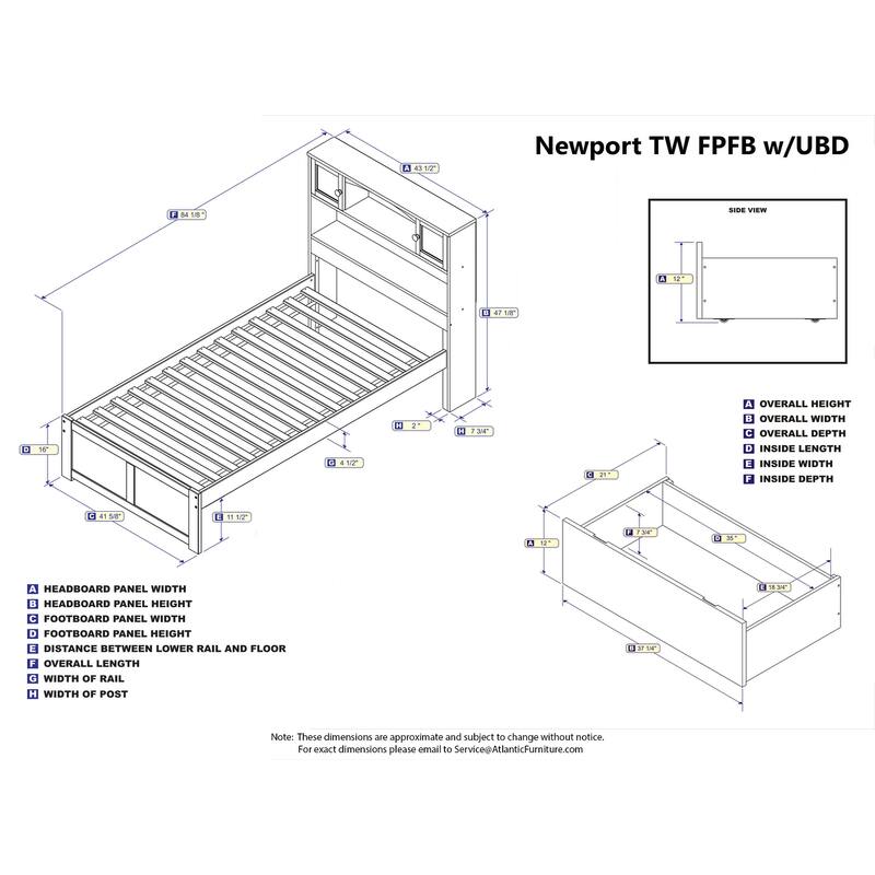 Platform Bed with Drawers - Low Profile Bed Frame & USB Charger - Modern Storage Bed