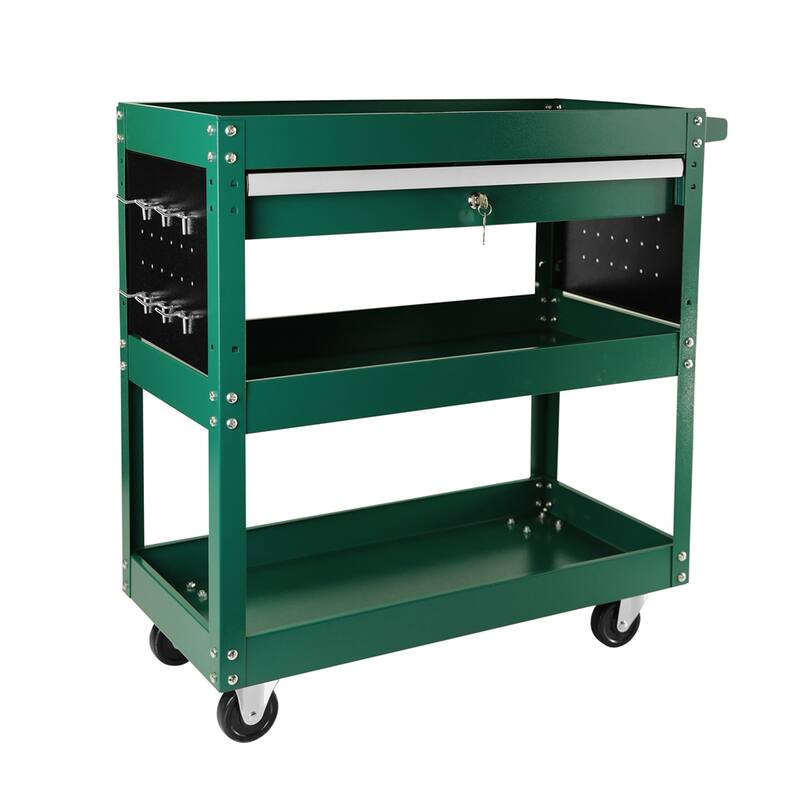 Rolling Tool Cart,Heavy Duty Utility Cart Tool with Storage Drawer - Green