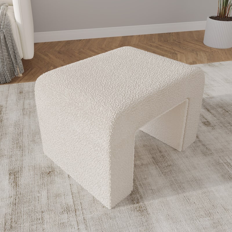 Vint 26" Modern Bench Upholstered in Velvet or Boucle With Padded Foam Seat for Living Room Bedroom Home Office
