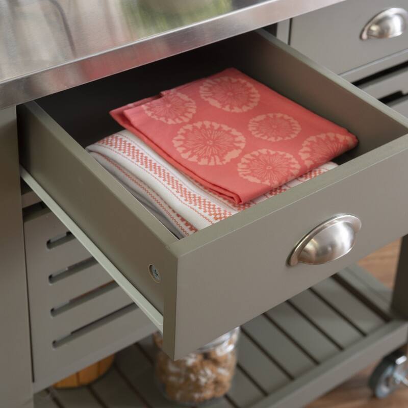 Eileen Rolling Kitchen Cart with Storage